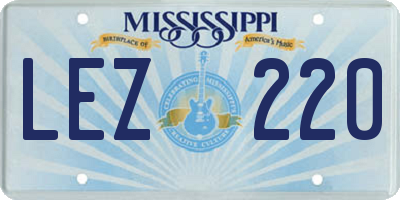 MS license plate LEZ220