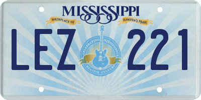 MS license plate LEZ221