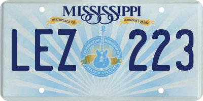 MS license plate LEZ223
