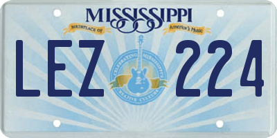 MS license plate LEZ224