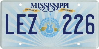 MS license plate LEZ226