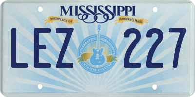 MS license plate LEZ227