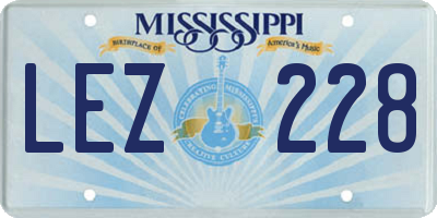 MS license plate LEZ228