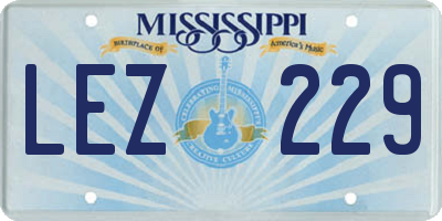 MS license plate LEZ229