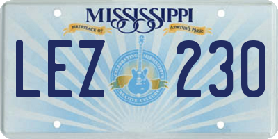 MS license plate LEZ230