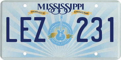 MS license plate LEZ231