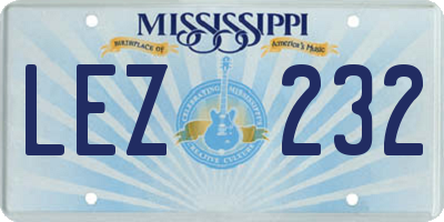 MS license plate LEZ232