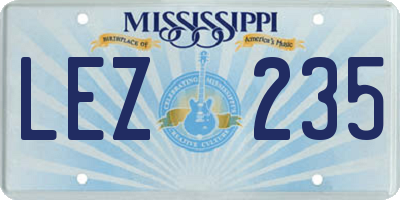 MS license plate LEZ235