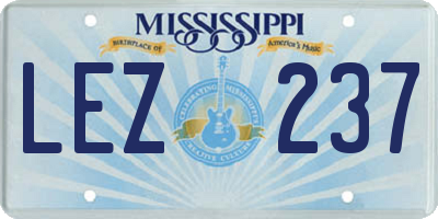 MS license plate LEZ237