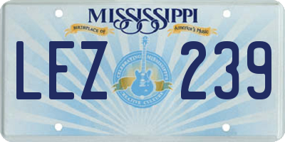 MS license plate LEZ239