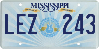 MS license plate LEZ243
