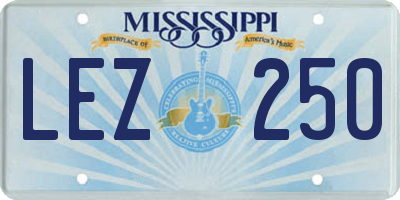 MS license plate LEZ250