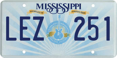 MS license plate LEZ251