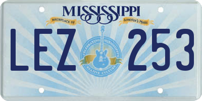 MS license plate LEZ253
