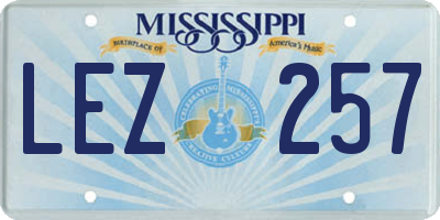 MS license plate LEZ257