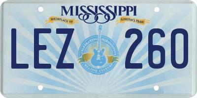 MS license plate LEZ260