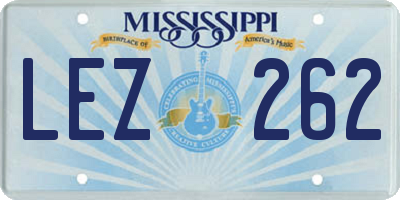 MS license plate LEZ262