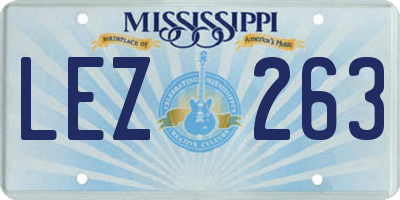 MS license plate LEZ263