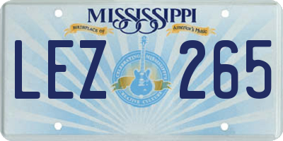 MS license plate LEZ265