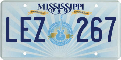 MS license plate LEZ267