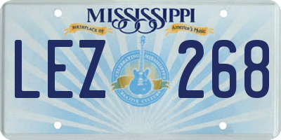 MS license plate LEZ268