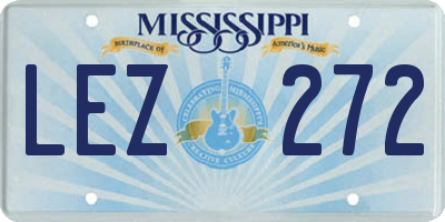 MS license plate LEZ272