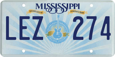 MS license plate LEZ274