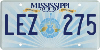 MS license plate LEZ275