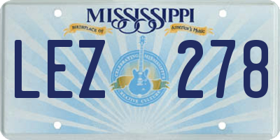 MS license plate LEZ278