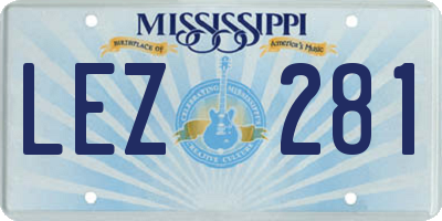 MS license plate LEZ281