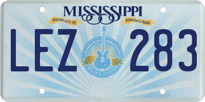 MS license plate LEZ283