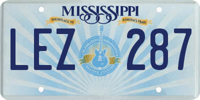 MS license plate LEZ287