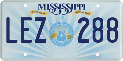 MS license plate LEZ288