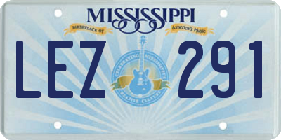 MS license plate LEZ291