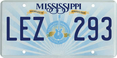 MS license plate LEZ293