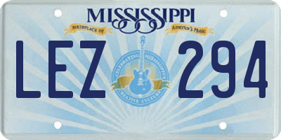 MS license plate LEZ294