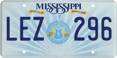 MS license plate LEZ296
