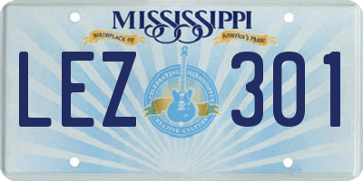 MS license plate LEZ301