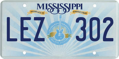 MS license plate LEZ302