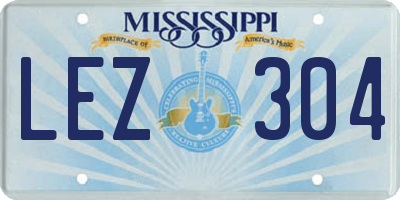MS license plate LEZ304