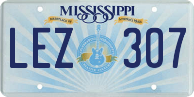 MS license plate LEZ307
