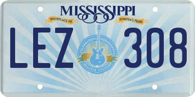 MS license plate LEZ308