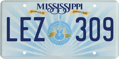 MS license plate LEZ309