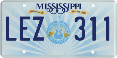 MS license plate LEZ311