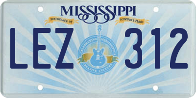 MS license plate LEZ312