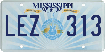 MS license plate LEZ313