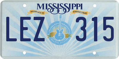 MS license plate LEZ315