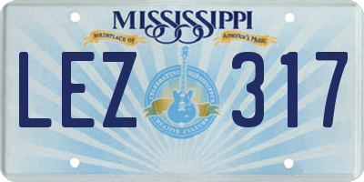 MS license plate LEZ317