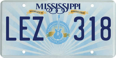 MS license plate LEZ318