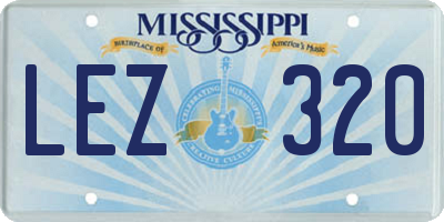 MS license plate LEZ320